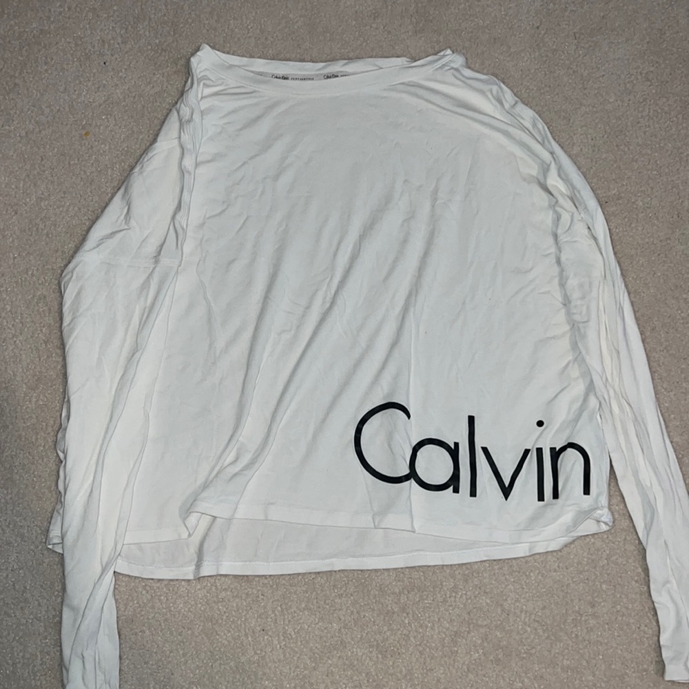 Calvin Klein Performance White Long-Sleeve Shirt
